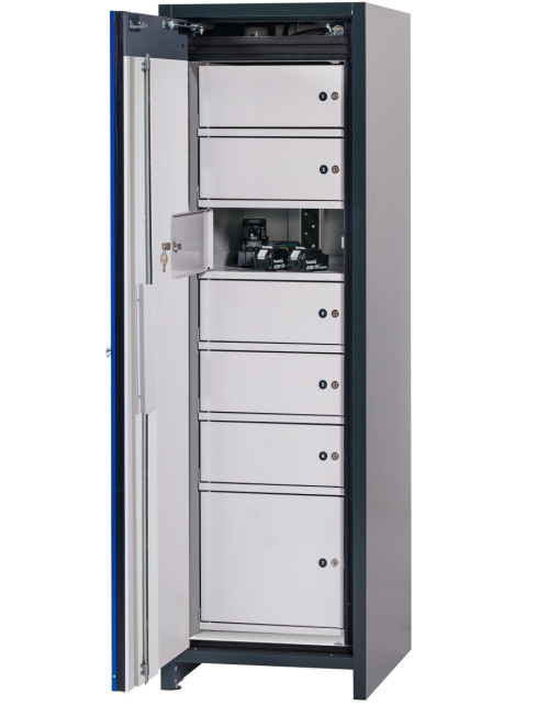 Asecos ION-LINE CORE CHARGE 7 rekeszes akkumulátor töltő szekrény